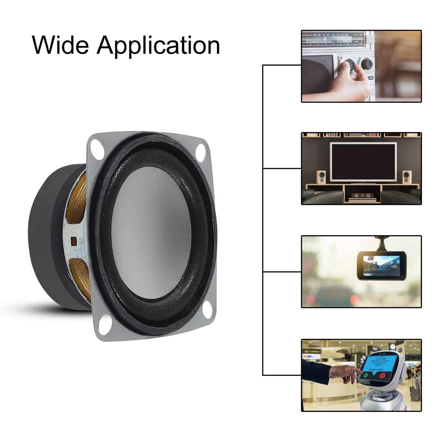D-FLIFE 2" 4Ohm 3W Full Range Audio Speaker Stereo Woofer Loudspeaker for Arduino (4pcs)
