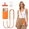 MoKo Adjustable Phone Crossbody Lanyard (Without Case) for iPhone 17/Air/Pro/Max with Dual Lanyard Holes, Univesal Neck Strap with Metal Tether Tab