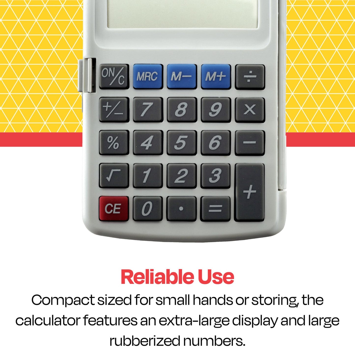 School Smart 8-Digit LCD Dual Power Pocket Calculator, 2-7/8 x 3/8 x 4-5/8 Inches