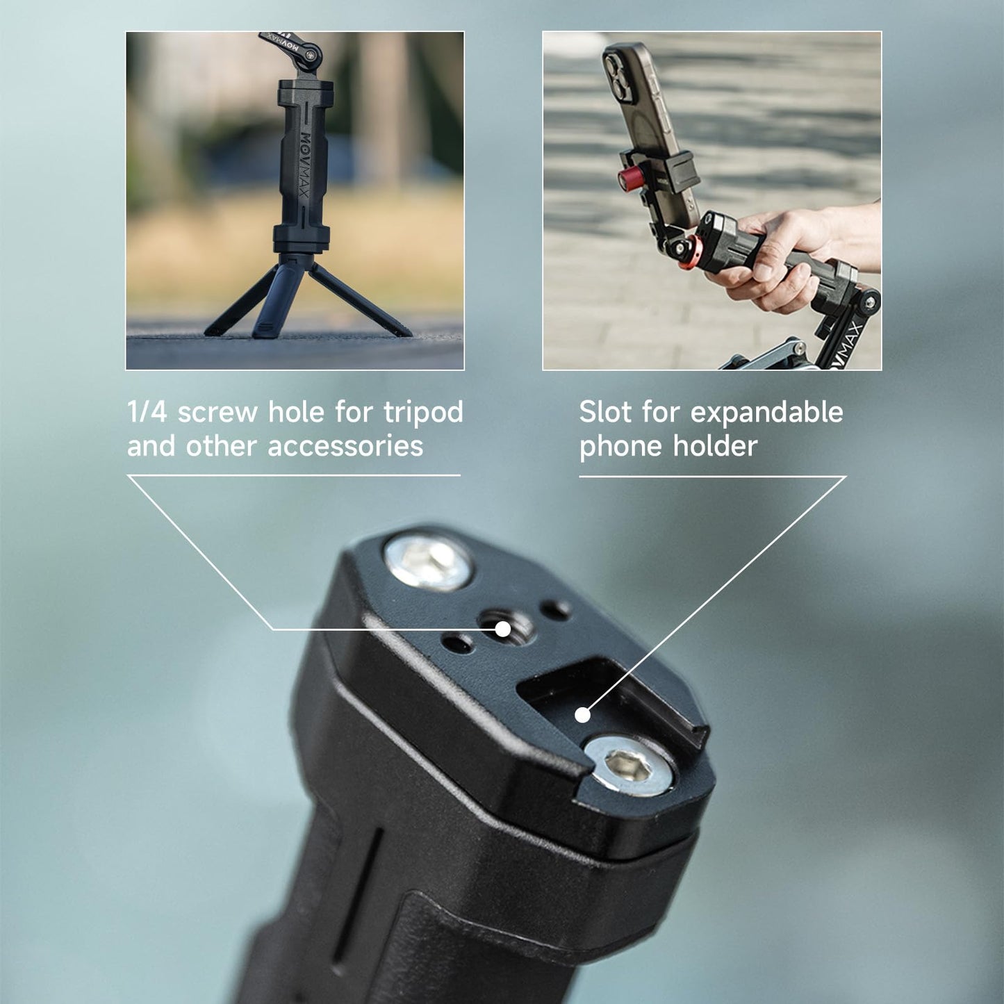 MOVMAX Blade Arm Handheld Kit for DJI Pocket 3, Insta 360, and GoPro Hero 12 Action Cameras, Handheld Stabilizer/N2 Arm Technology/Universal Locking