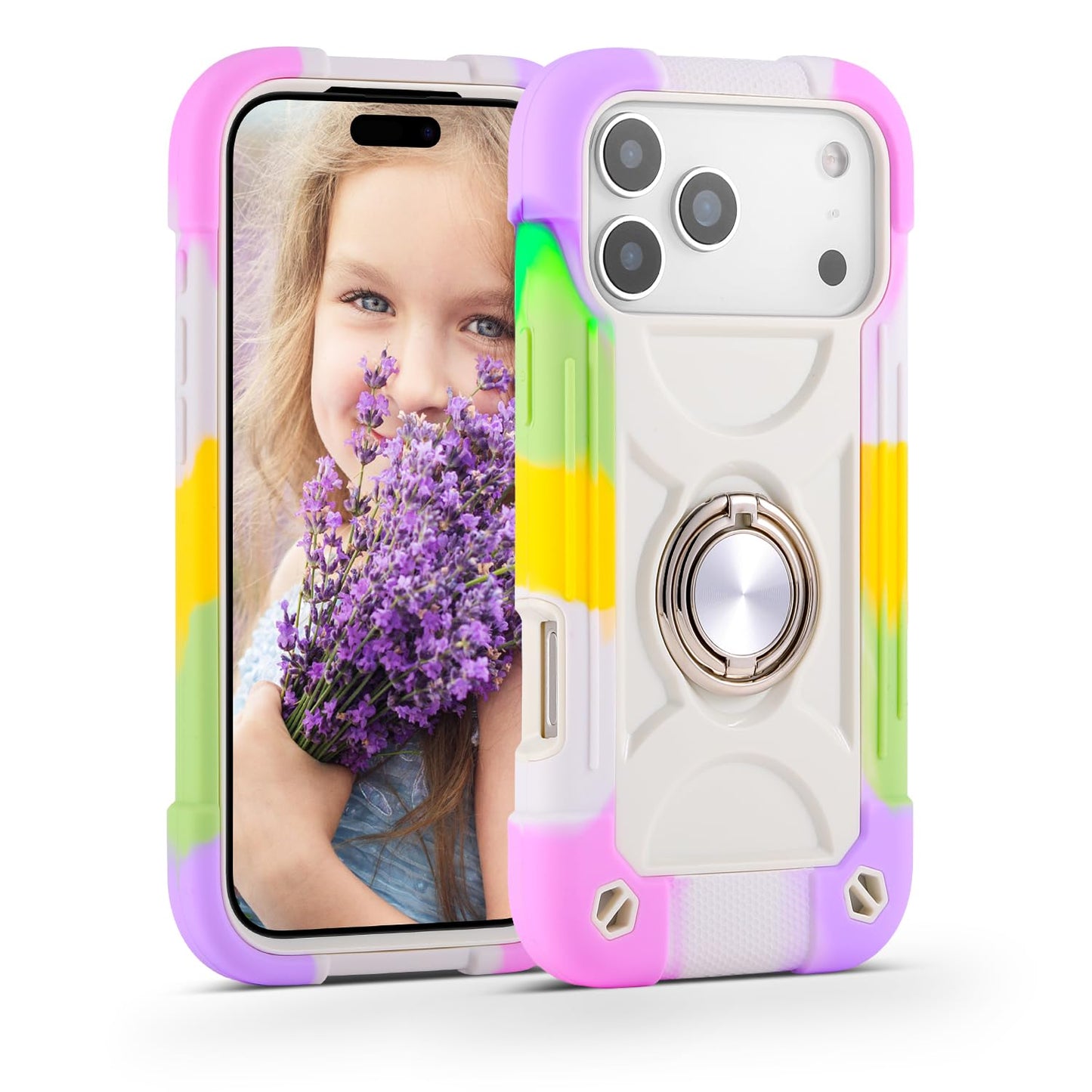 MARKILL Compatible with iPhone 17 Pro Max Case 6.9 Inch with Ring Stand, Heavy-Duty Military Grade Shockproof Phone Kids Cover for iPhone 17 Pro Max