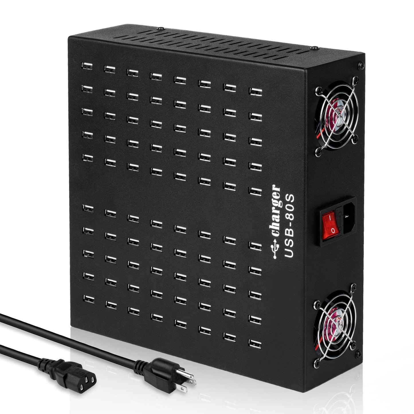 Multiple USB Charging Station, MIXILIN 80 Ports 800W(150A) Fast Charger Station with Power Switch, Desktop Charging Station for Multiple Devices