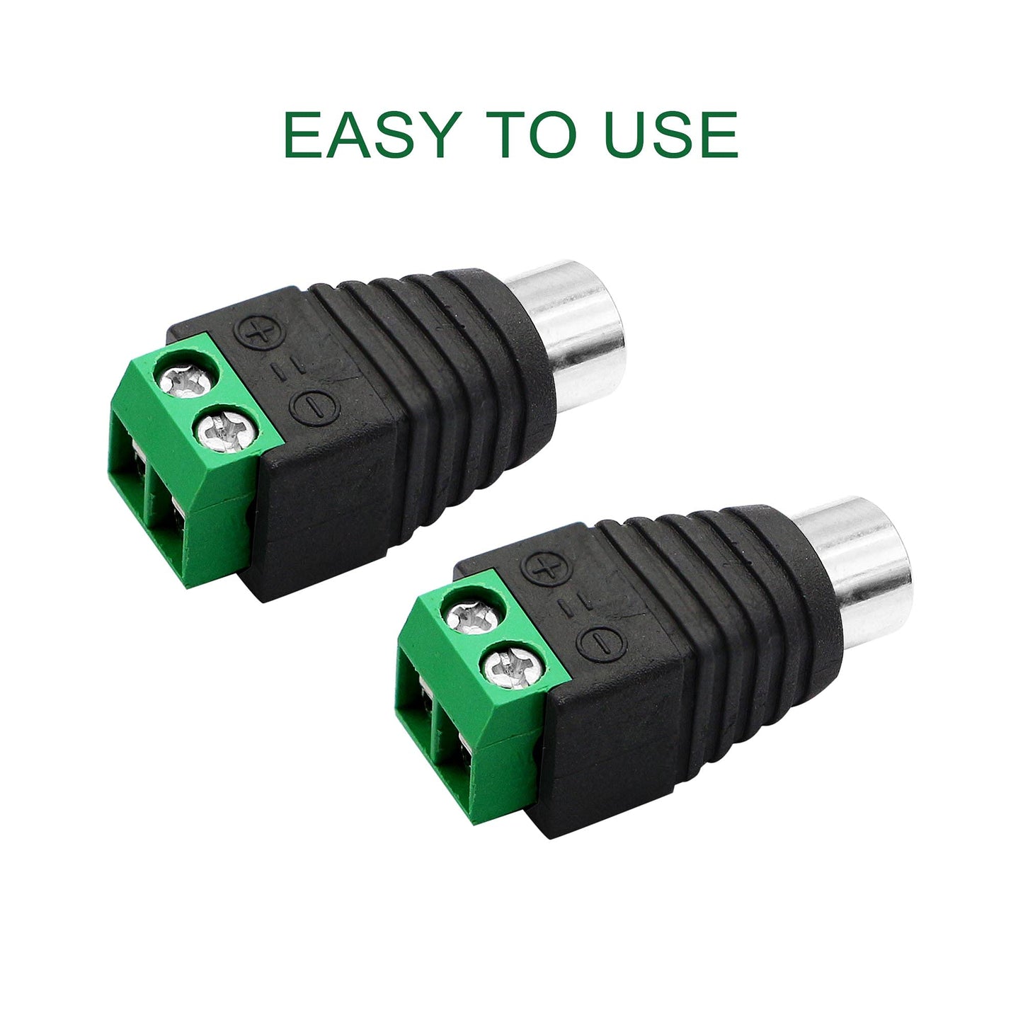 PNGKNYOCN RCA Cable Audio Adapter RCA to AV Screw Terminal Connector?RCA Solderless Adapter Converter Connectors RCA Female Plug Connectors (6-Pack)