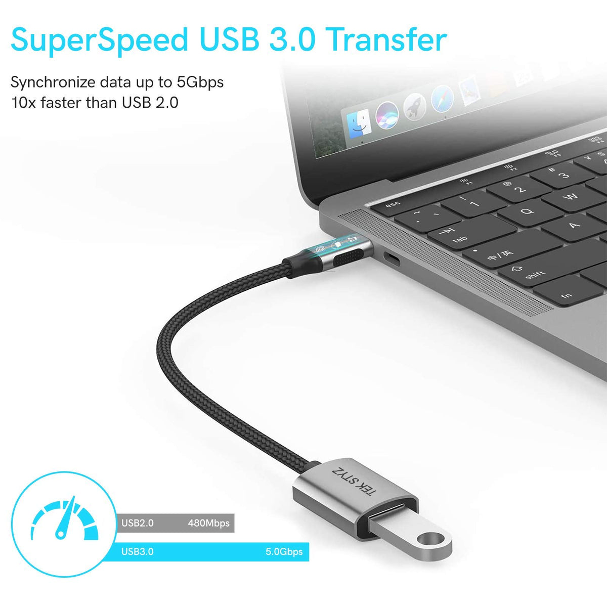 Tek Styz USB-C USB 3.0 Adapter Works for Samsung Galaxy Note 20/Ultra/Edge/5G/Note20 OTG Type-C/PD Male USB 3.0 Female Converter. (5Gbps)