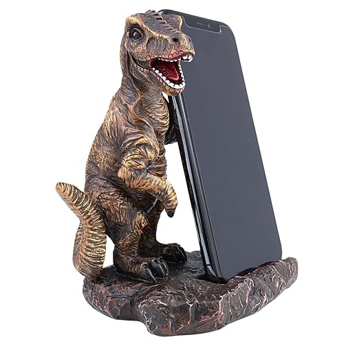 Needzo Resin Dinosaur Cell Phone Stand, Desk Holder Cradle, Office Decoration, 5 x 3.75 x 7 Inches