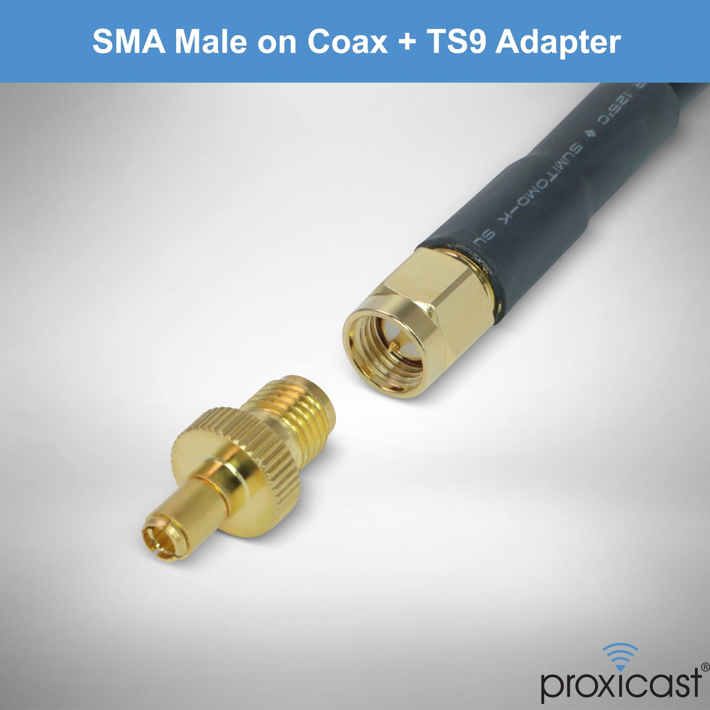 Proxicast Pro-Grade 3.5-Inch Magnetic Antenna Base with Female SMA Jack/Male SMA Plug + TS9 Adapter - 6.5 Foot Coax Cable Lead - Mag Mount Stand