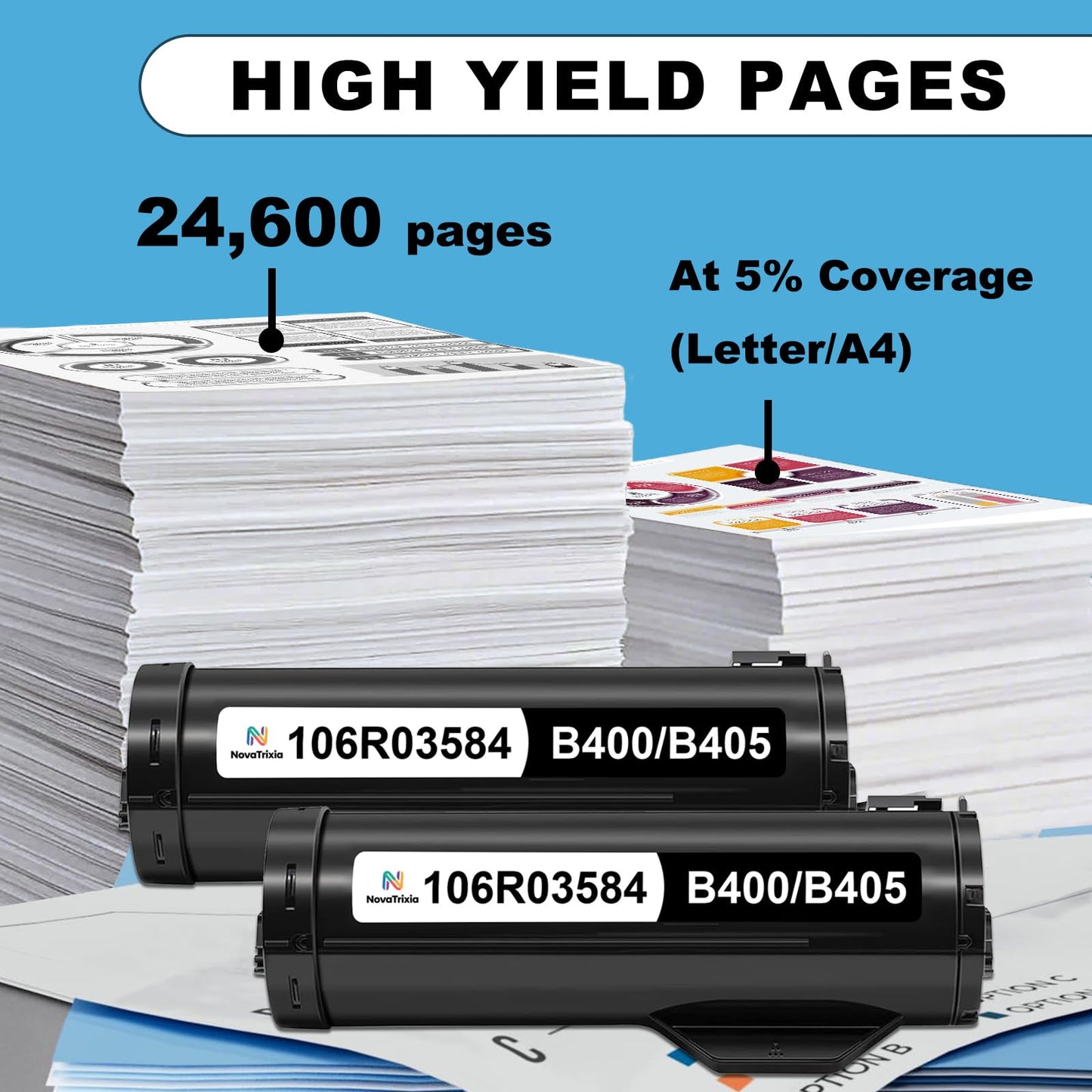 VersaLink B400 B405 Black Toner Cartridge Compatible for Xerox 106R03580 106R03582 106R03584 Toner for B400 B400N B400DN B405 B405DN Laser Printer Ink