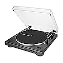 audio-technica at-LP60X-BK Fully Automatic Belt-Drive Stereo Turntable, Black, Hi-Fidelity, Plays 33 -1/3 and 45 RPM Vinyl Records, Dust Cover