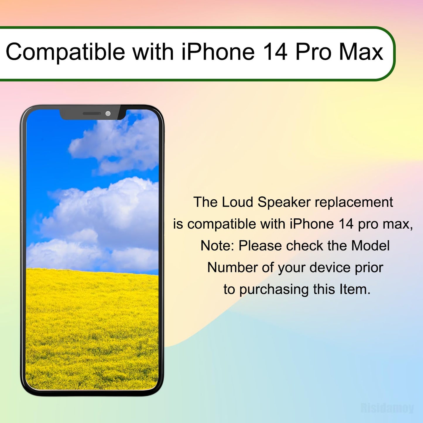 Risidamoy Loud Speaker Buzzer Ringer Connector Flex Cable Module Replacement for iPhone 14 Pro Max Fix Loudspeaker Sound Repair Audio Assembly Replace