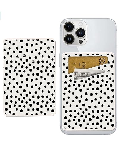 JYCardPKT Phone Card Holder Leather, Dual Pocket Phone Wallet Adhesive Stick On, Cute Phone Case Credit Card Holder, Suitable for Most of Phones Cute