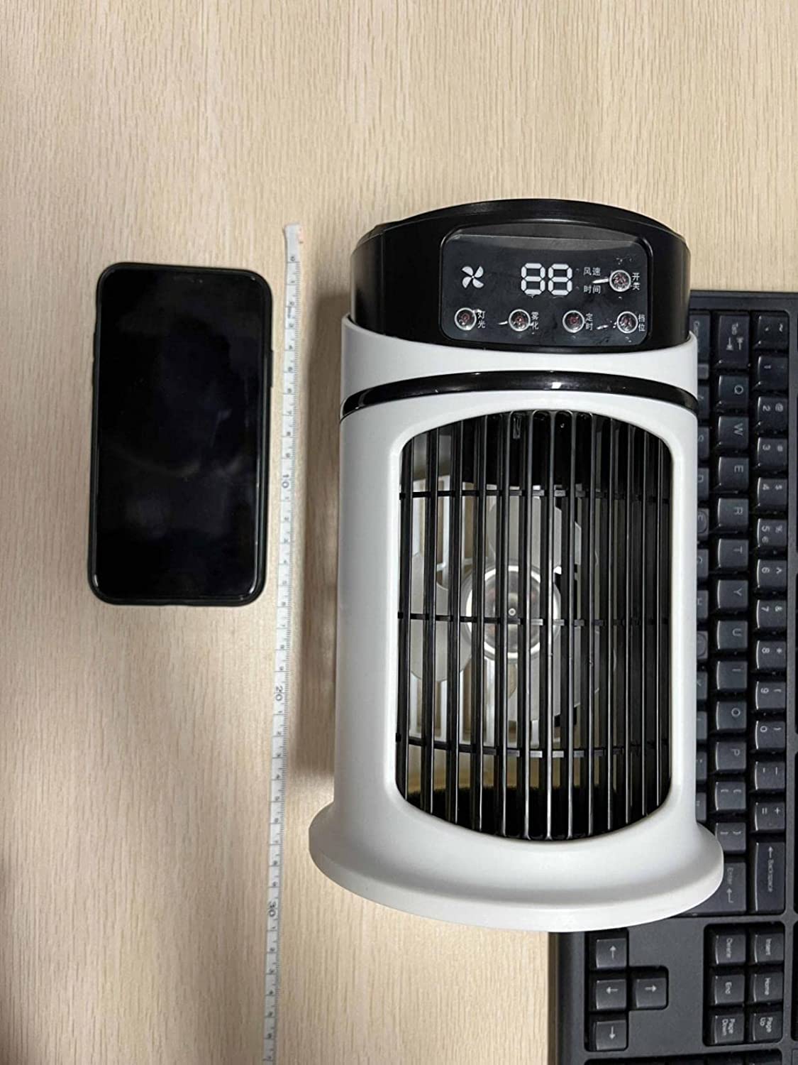 YWangQiang Oscillating Tower Fan USB Tower Fan, 2-in-1 Bladeless Small Fan with 3 Speeds 2 Ways Add Water 50° Oscillation 12H Timer,Quiet Tower Fan