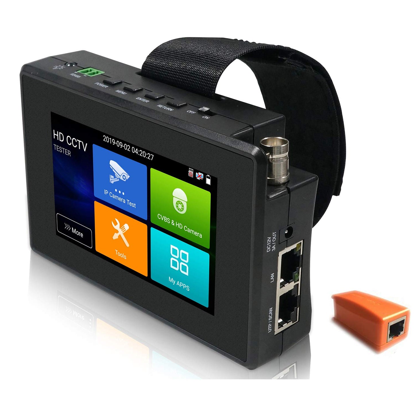 EVERSECU 5 in 1 CCTV Tester Support Up to 4K IP Camera & 720P/1080P/3mp/4mp/5 Megapixel AHD, TVI, CVI & CVBS Analog Camera, 4" Touch Screen Security
