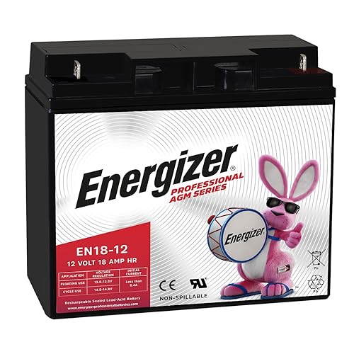 Energizer EN18-12, 12 Volt 18 Amp Hr, Long Lasting Sealed Lead Acid AGM Rechargeable Battery Ideal for Use in Wheelchairs, Electric Scooters…