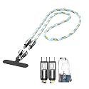 USB C Cable Fast Charging and Phone Lanyard,480Mbps Speed,(4Ft 5A) Braided Cell Phone Lanyard Compatible with Apple iPhone 15,16 iPad,Samsung
