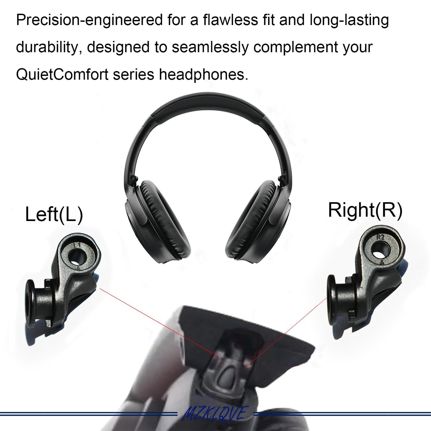 QC35 Metal Hinge Swivel - Replacement Parts for Bose QuietComfort 35 II, QC35 II, QC35, QC45, and QC25 Headphones(Black)