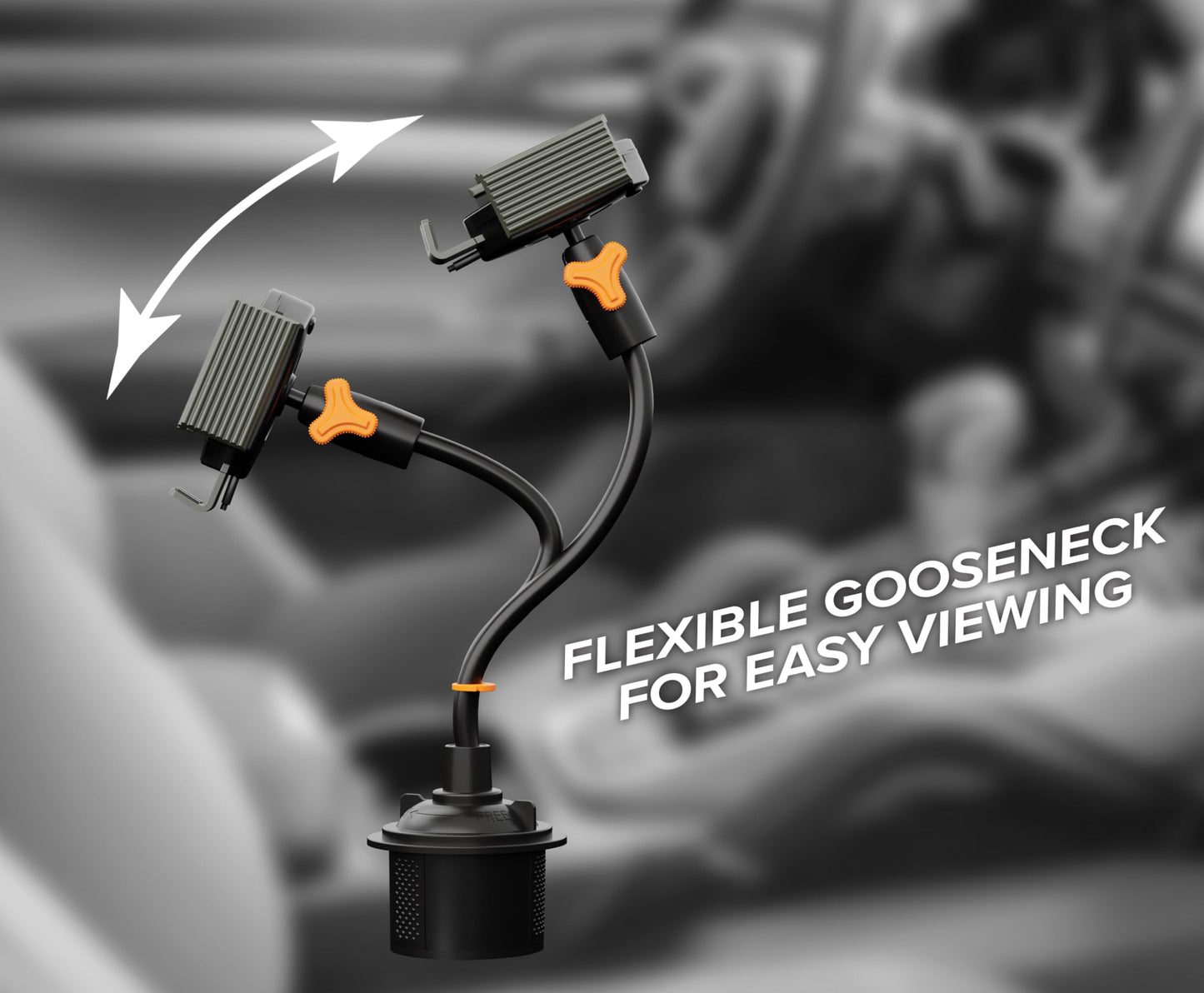 Armor All Wireless Charging Phone Holder, 15W Fast Charging Car Phone Mount, Flexible Gooseneck, Suction Cup and Cord Clip, 360 Degree Adjustable