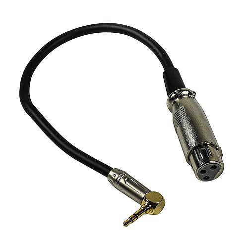 HQRP 3.5mm to XLR Female 3-pin Cable Cord Compatible with Canon EOS Rebel T2i, EOS 5D Mark II, EOS 5D Mark III, EOS 60D, EOS 6D, EOS 7D Digital