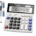 Desk Calculator 12 Digit Extra Large 4.3-Inch LCD Display, Two Way Power Battery and Solar Calculators Desktop, Big Buttons Easy to Press Used as