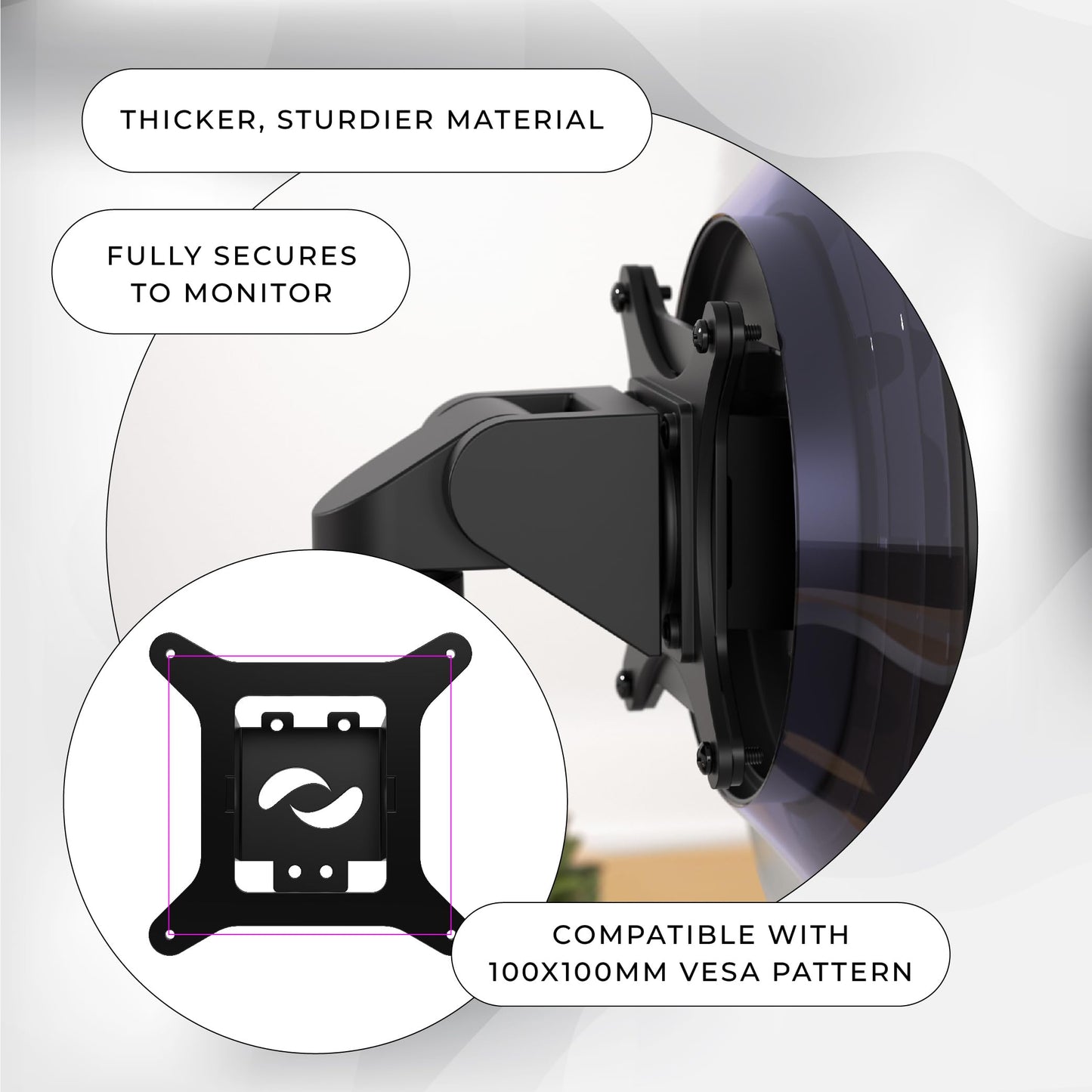 HumanCentric VESA Mount Adapter Compatible with Samsung Odyssey OLED G8 Monitors S34BG850SN and S34DG856SN, Works with G8 34-inch, Mount on a Monitor