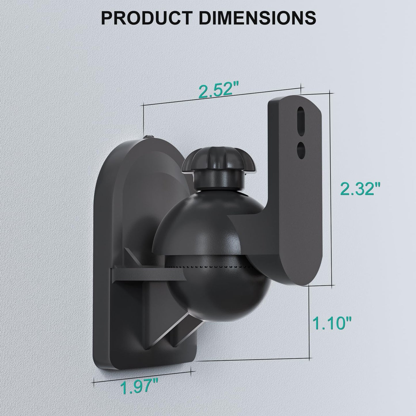 WALI Speaker Wall Mount, Surround Sound Speaker Stand with Adjustable Swivel Tilt Angle, Small Bookshelf Speaker Mount for Living Room, Home Theater