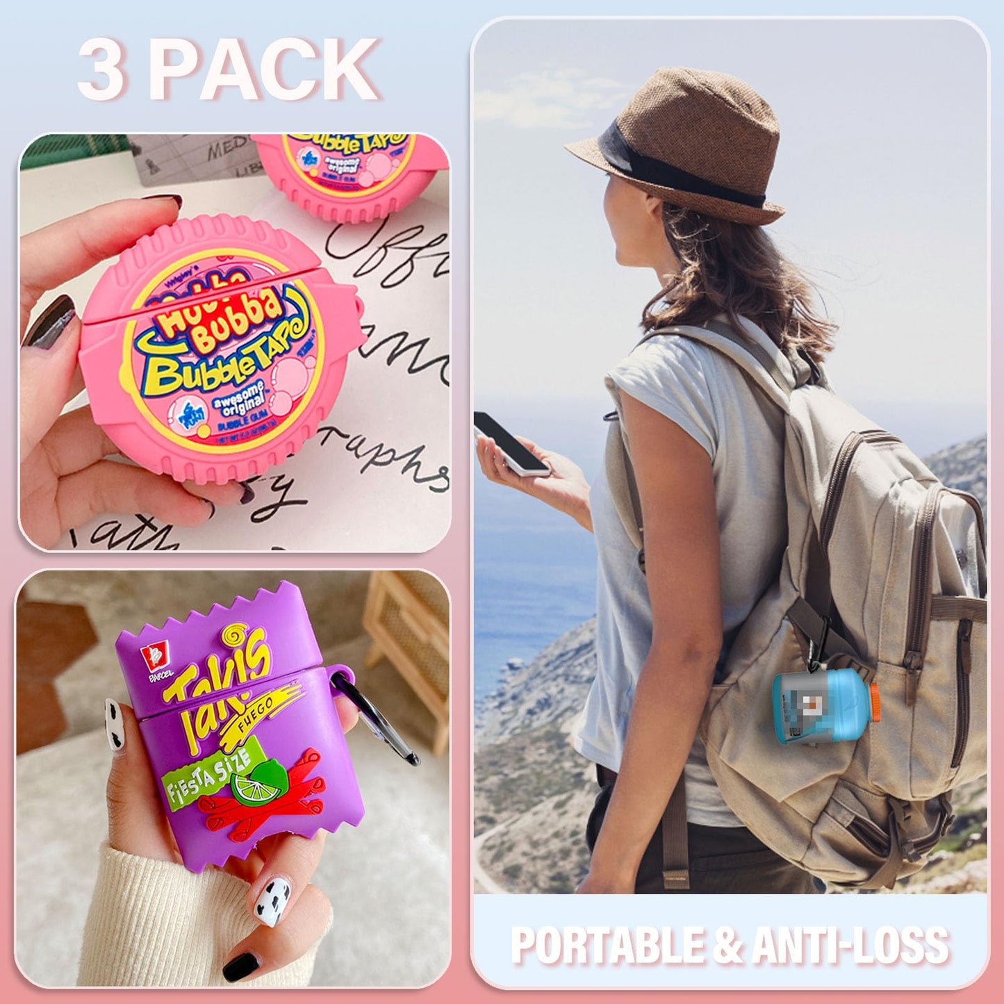 Cute Cases for Airpod 2/1 with Cleaner kit,3D Kawaii Silicone Airpod Case Cartoon Food Funny Protective Cover Accessories for Airpod 1&2 Gen Charging