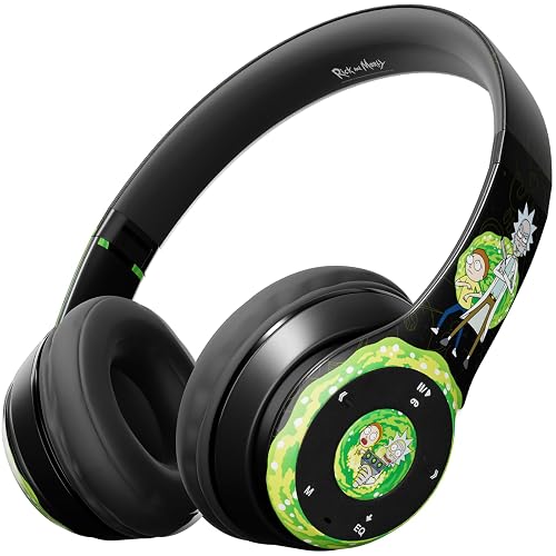 iJoy Rick and Morty Portal Bluetooth Headphones with Built-in Mic | Officially Licensed Wireless Over-Ear Headphones, Foldable Headset | Rick