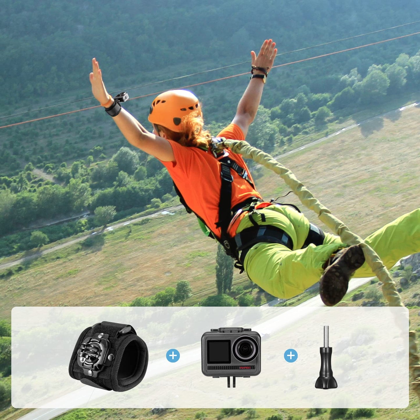 AKASO Action Camera Accessories Kit with Wrist Strap and Chest Strap Compatible AKASO EK7000/EK7000 Pro/Brave 4/Brave 4 Pro/Brave 7 LE/Brave 7/Brave