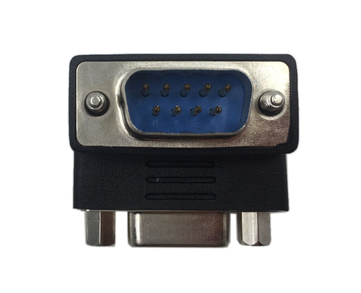 CERRXIAN 90 Degree DB9 9 Pin RS 232 Male to Female Serial Gender Changer Extension Cable Converter Adapter Coupler