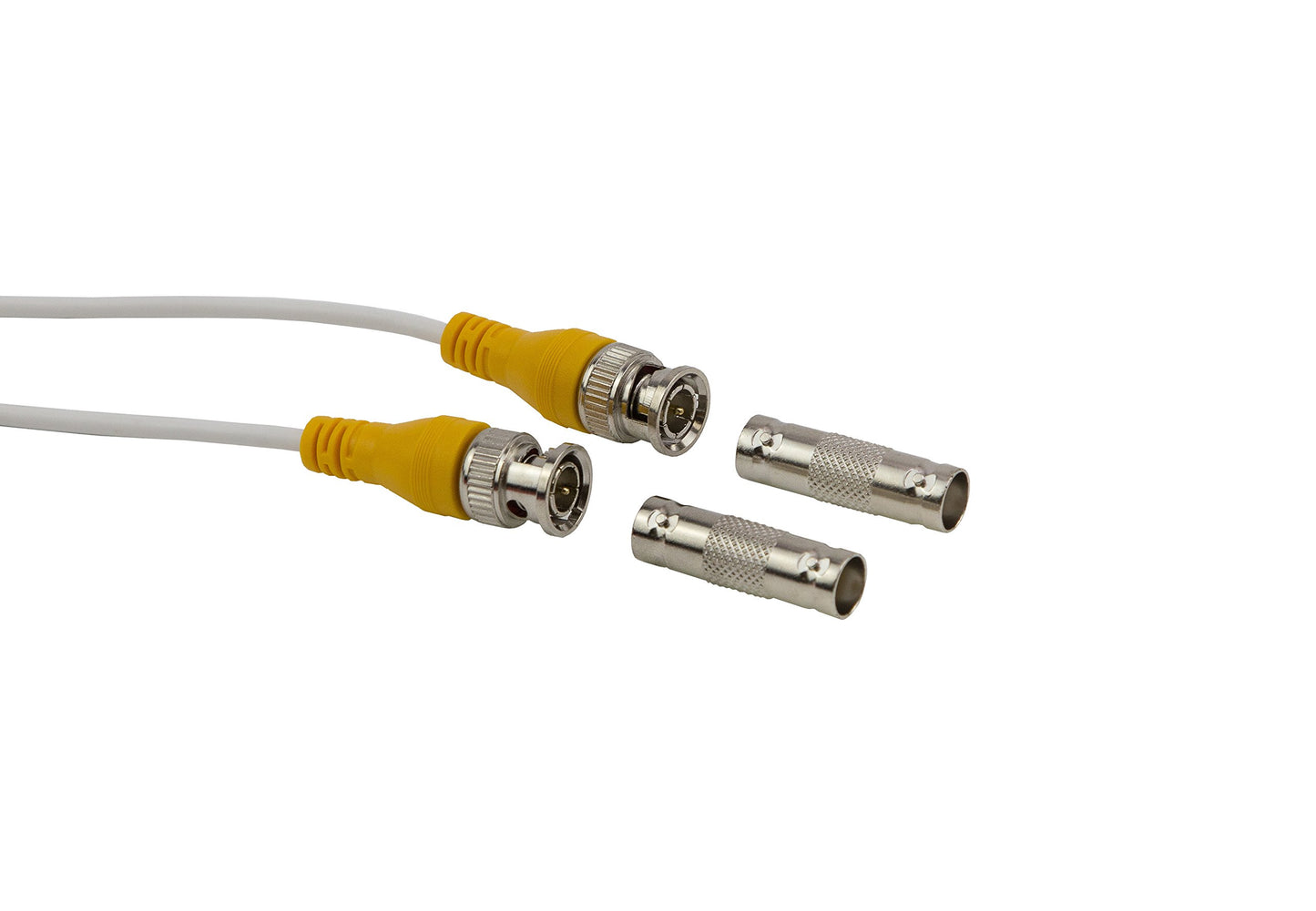 InstallerCCTV 100ft Pre-Made All-in-One BNC Video and Power Cable with Connector for Surveillance CCTV Security Camera Video System - White