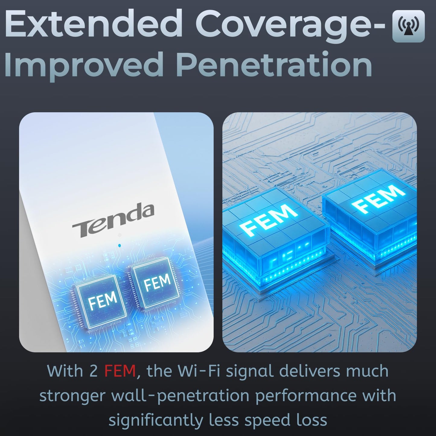 Tenda WiFi Range Extender AC1200, Dual-Band867Mbps 5GHz/300Mbps 2.4GHz, WiFi Booster Suitable for Every House, One Ethernet Port(A18 V4.0)