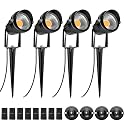 LightingWill 5W LED Landscape Lights, Warm White 3000K-3500K, Waterproof DC 12V COB LED Outdoor Wall Spotlight Low Voltage Garden Tree Spot Lighting