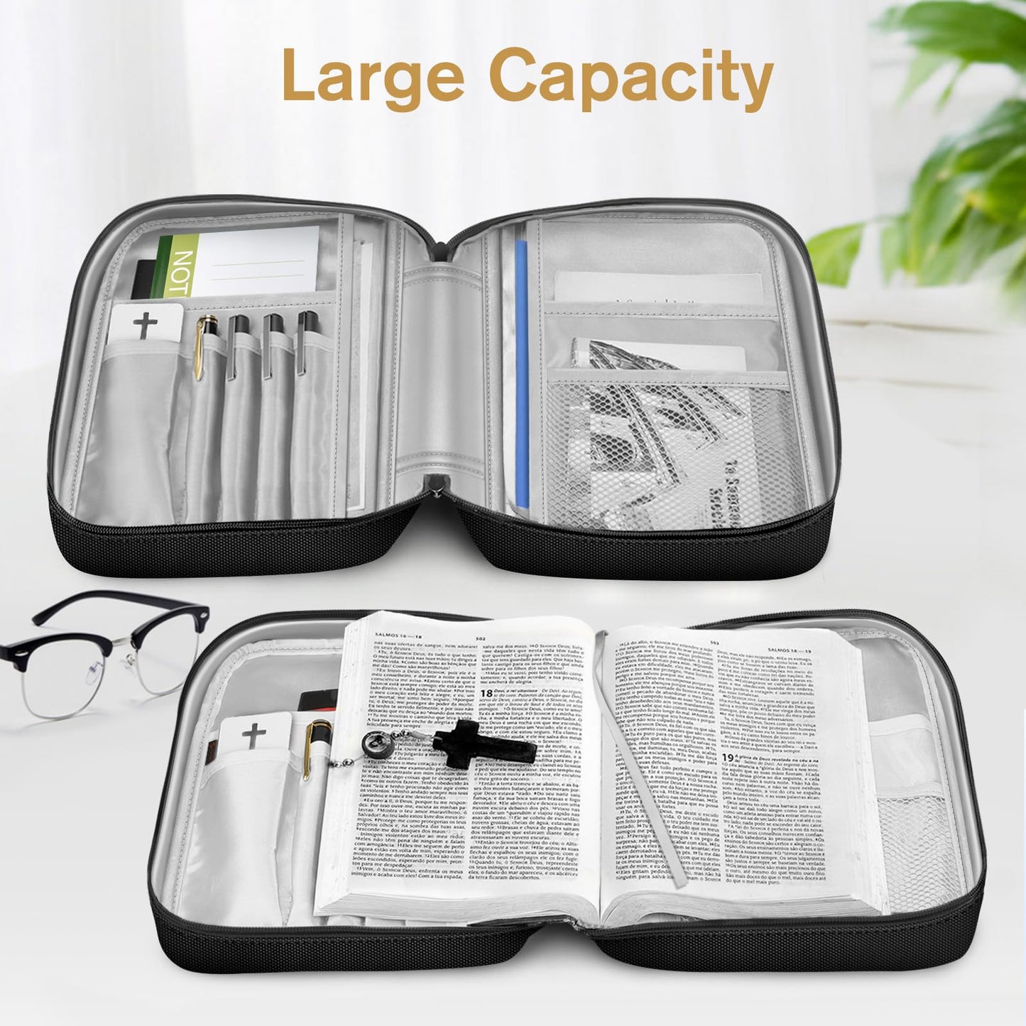 FINPAC Bible Cover, Carrying Book Case Bible Bag with Handle