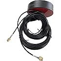 CompuPort permanent mount Puck Antenna Omni-Directional with Dual Diversity SMA Male connectors with 15' Cables for 5G 4G, 3G LTE HSPA Wireless