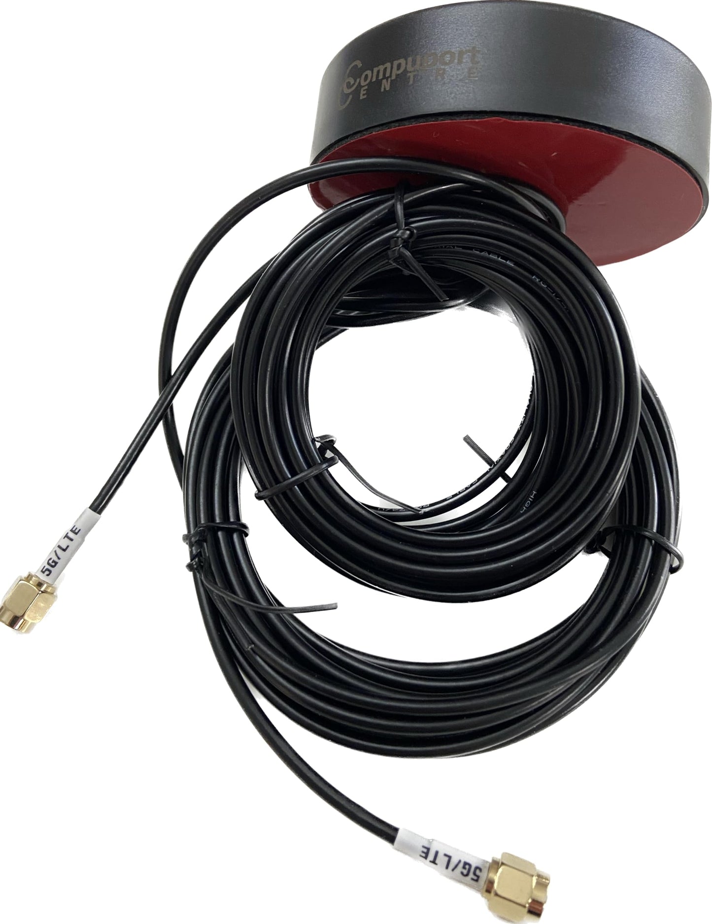 CompuPort 5G LTE MIMO Puck Antenna, Vandal Resistance, Dual-Diversity 2x15ft. Cables with SMA Male connectors, Omni-Directional Compatible with Sierra