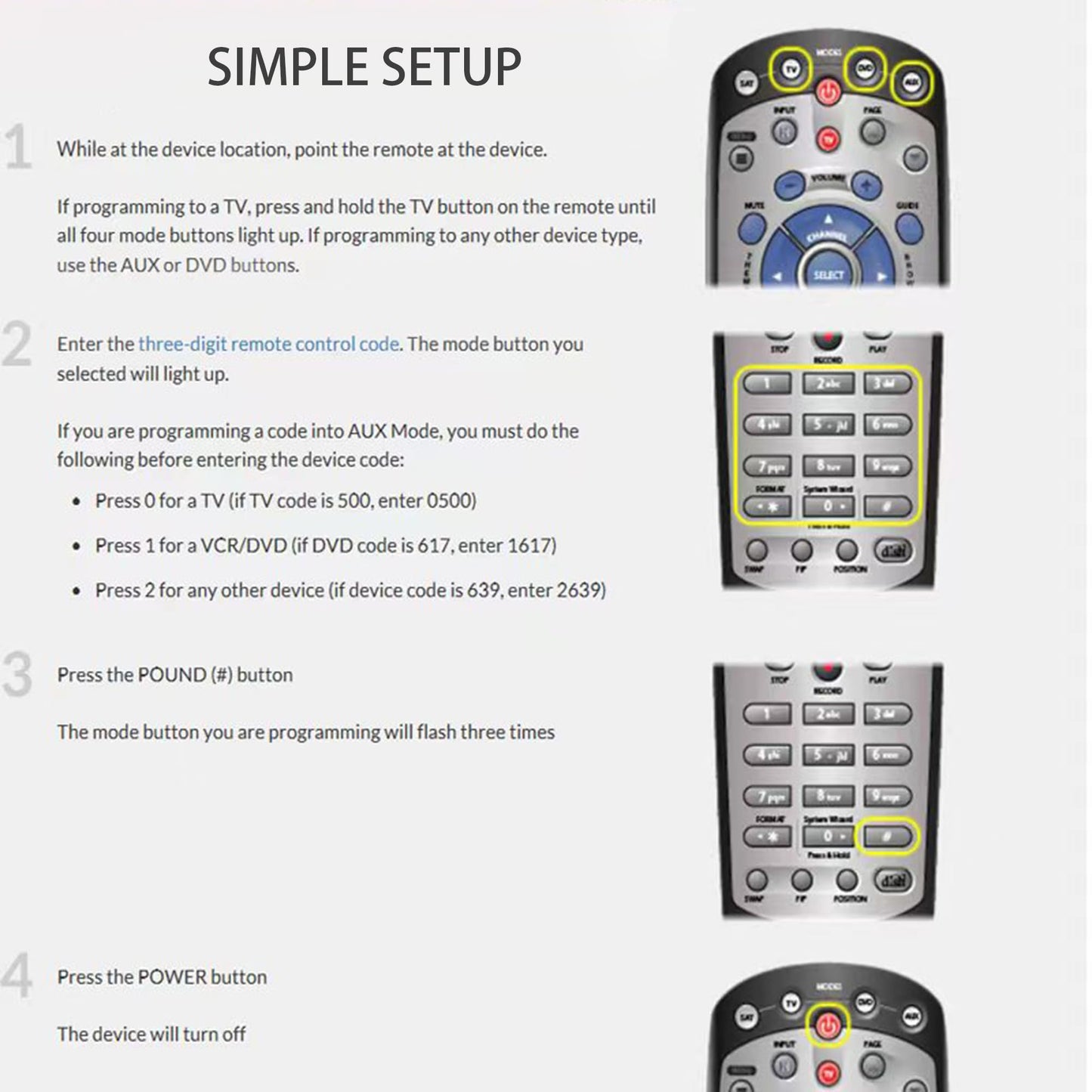 2 Pack New Dish Remote for Dish Network 20.1 IR Satellite Receiver TV DVD VCR Remote Control (Black)