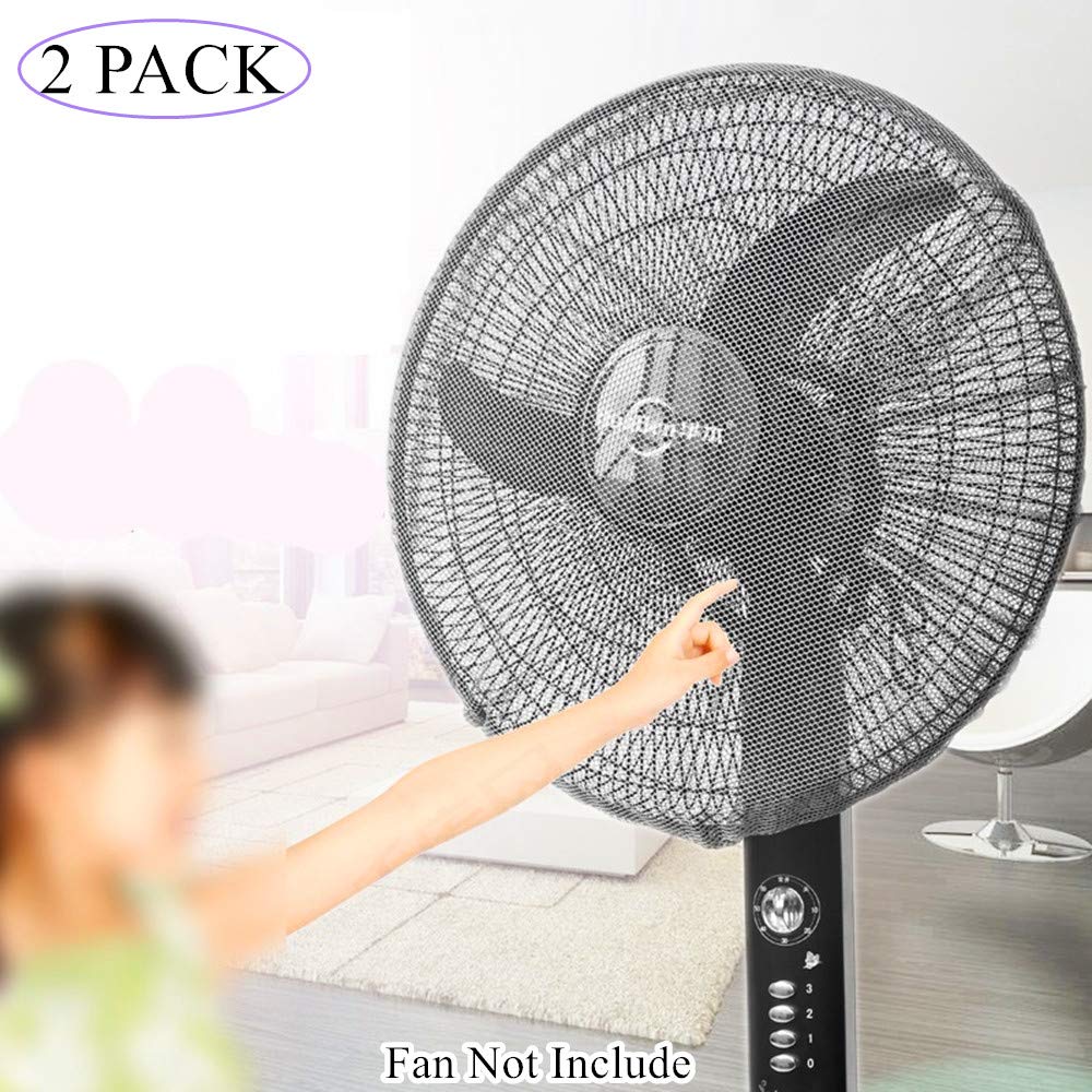 2 Pack - 16" Pedestal Fan Cover,Washable Fan Dustproof Covers,Protect Kid Children Baby Finger Net Mesh Fans Guard,Summer Home Fans Safety Dust