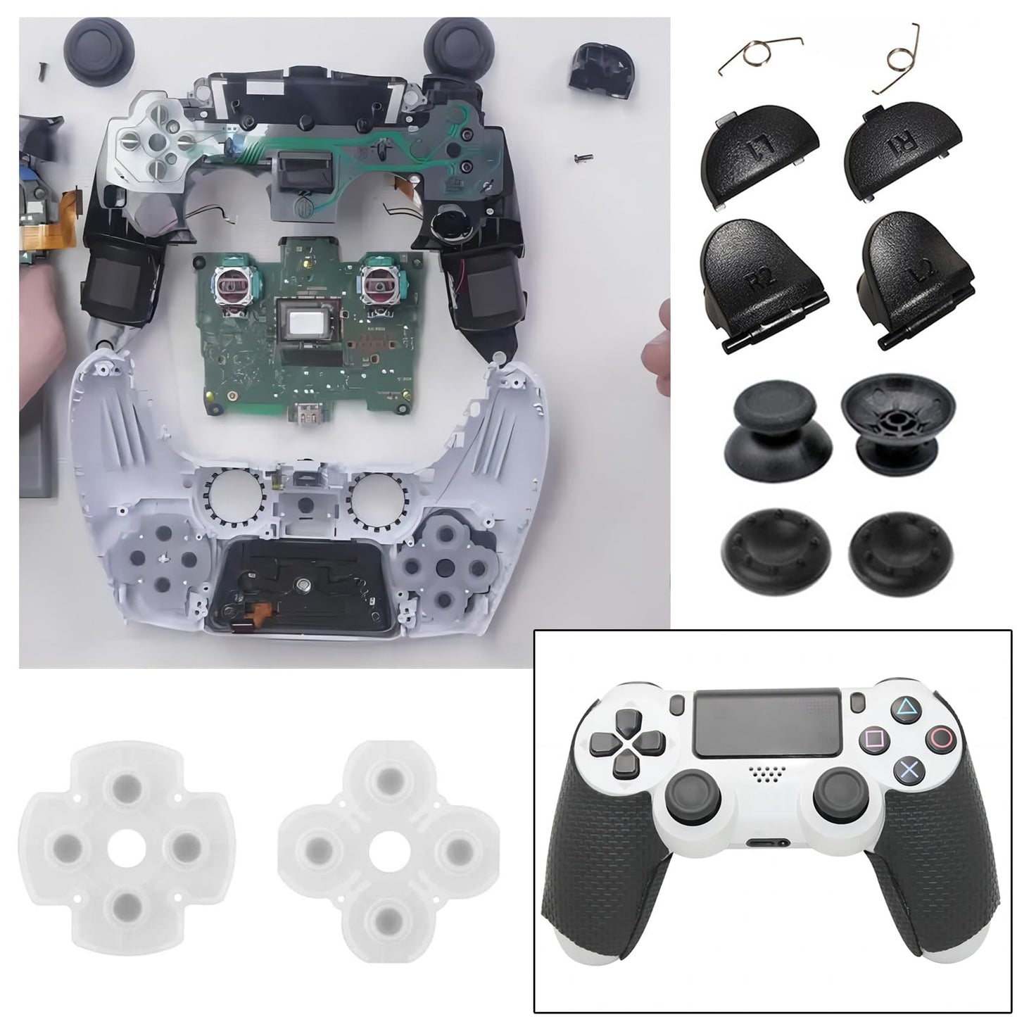 21Pcs Dualshock Accessories Repair Replacement Compatible with P S-4 for Dualshock 4