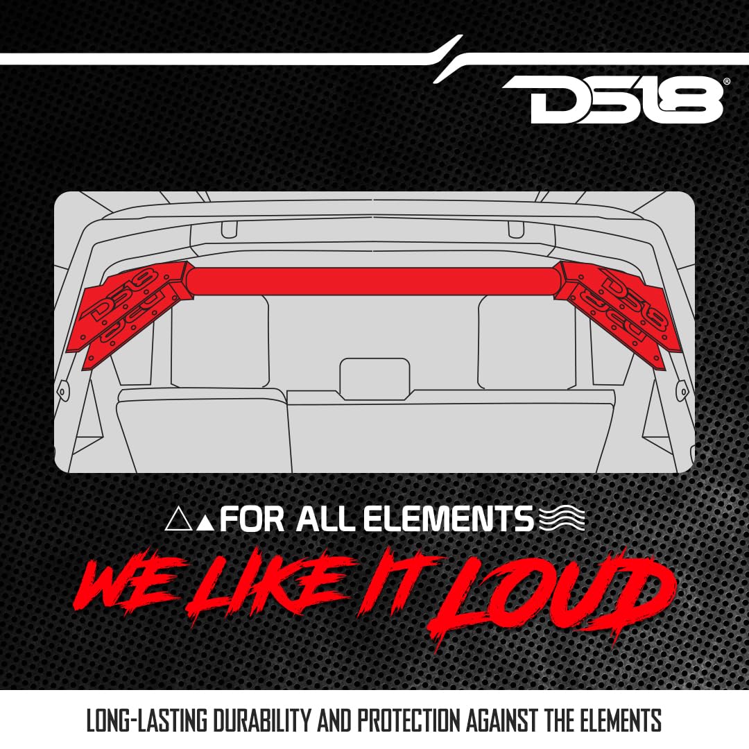 DS18 JL-TUBEUP Mounting Tube for Wakeboard Tower Speakers Compatible with Jeep Wrangler JLU (2018-2023) - Off Road Rear Speakers Bar Mount - Fits