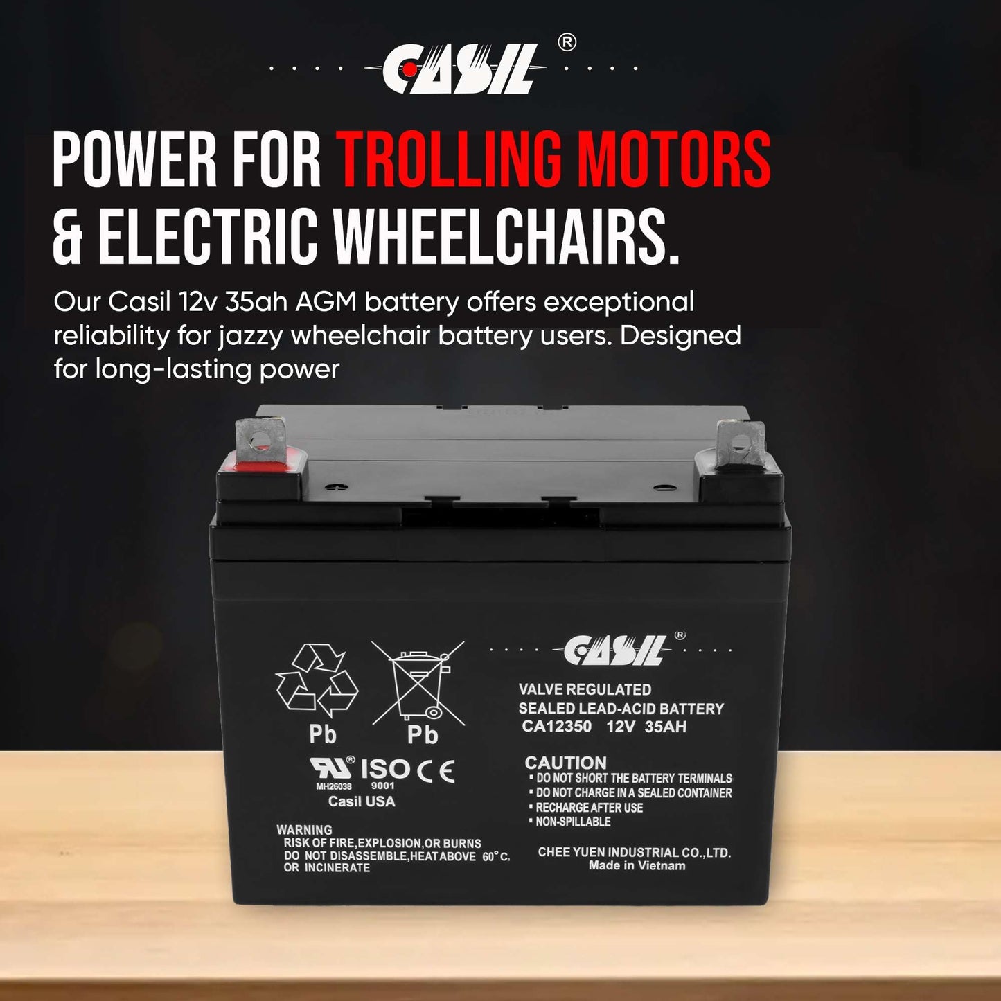Casil 12V 35Ah Replacement Battery Compatible with Scooter Pride Mobility Jazzy Select Electric Wheelchair 2 Pack