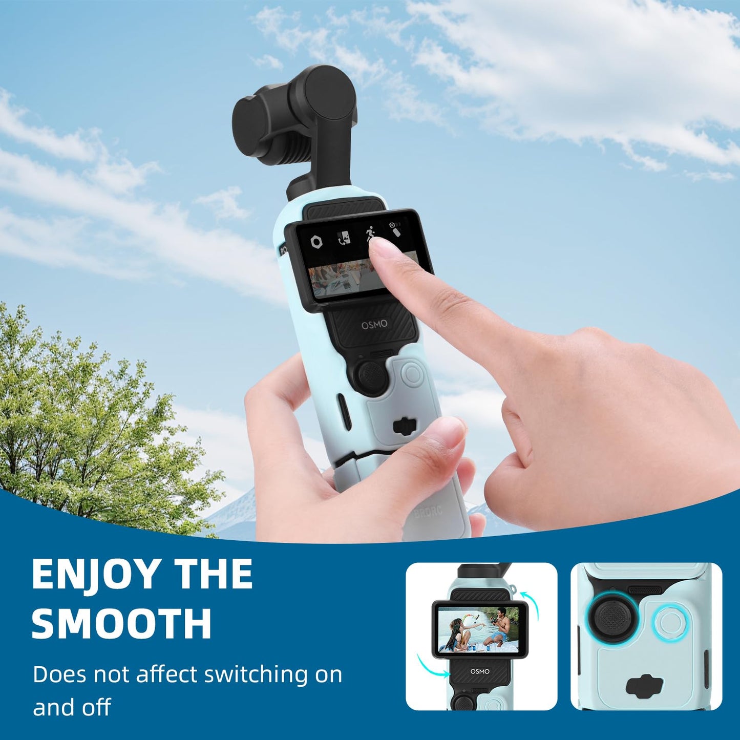 BRDRC Pocket 3 Silicone Cover, For Xtra Muse Protective Case Lens Protector Scratch-Resistant Sleeve Skin Compatible with DJI OSMO Pocket 3 Creator