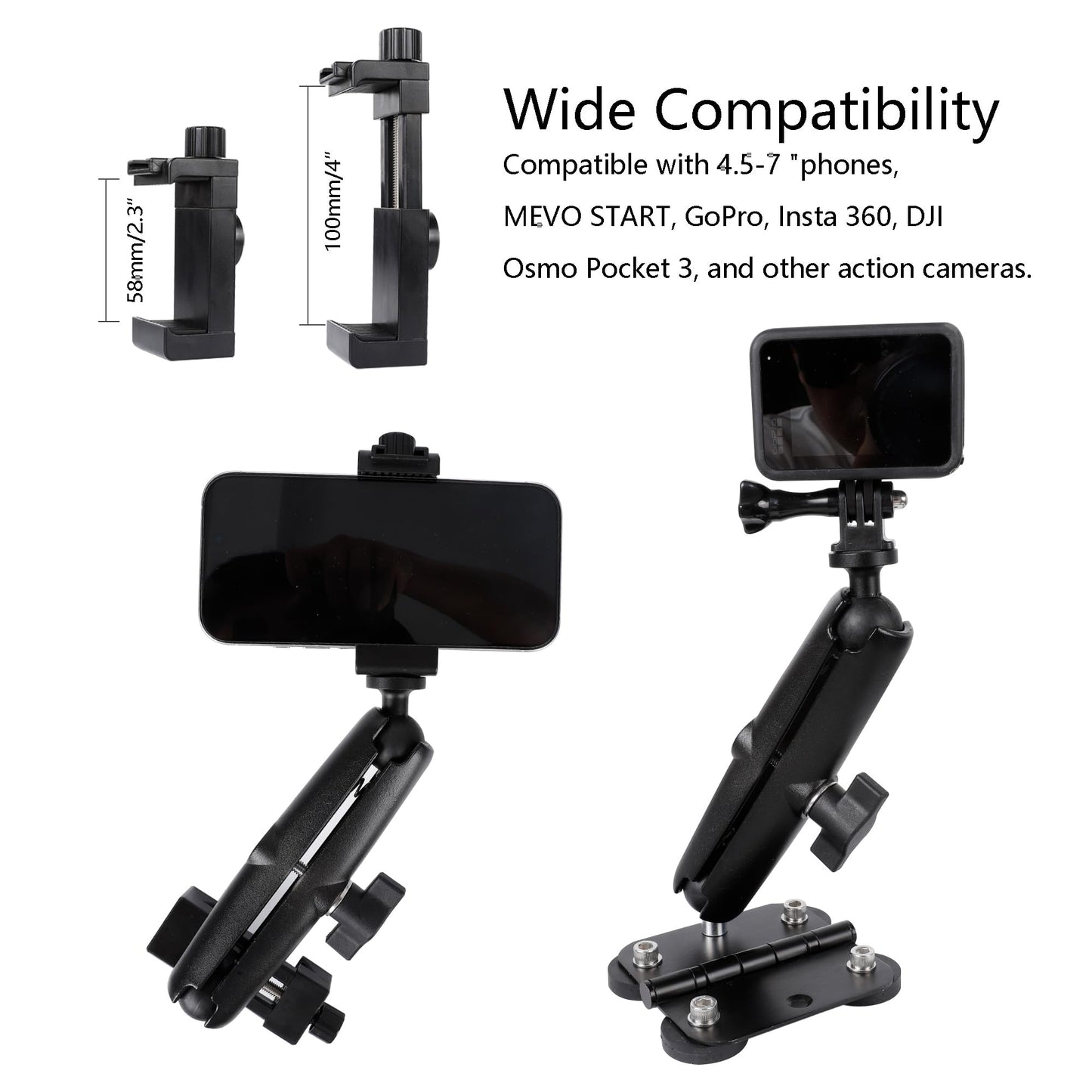 Magnetic Fence Mount - Post Mount+Fence Clip Kit for Mevo Start, GoPro, iPhone,Camera/Phone Stands Suitable for Metal cylinders and Fences,for