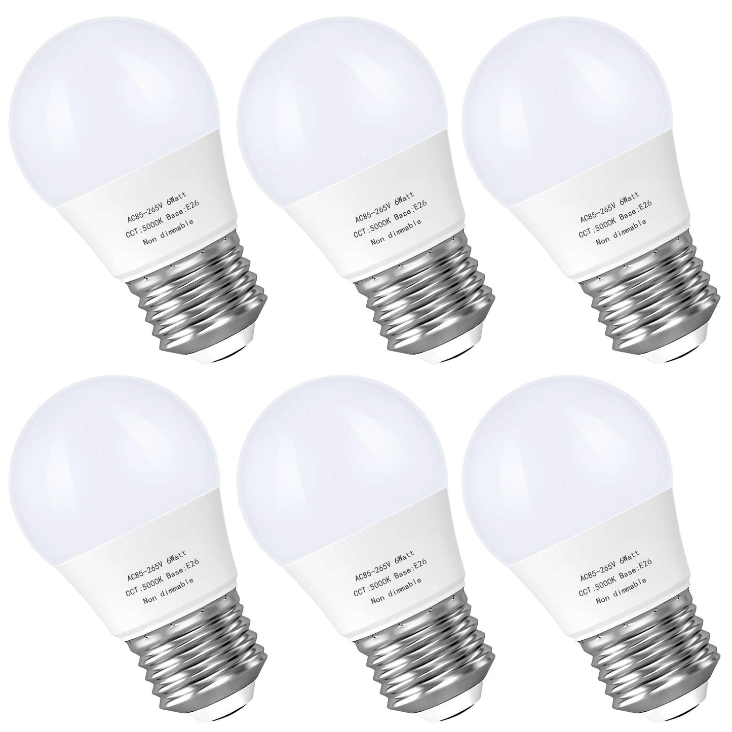 GOSCHE E26 A15 LED Appliance Bulbs, 60W Equivalent, 5000K Daylight, 6 Pack