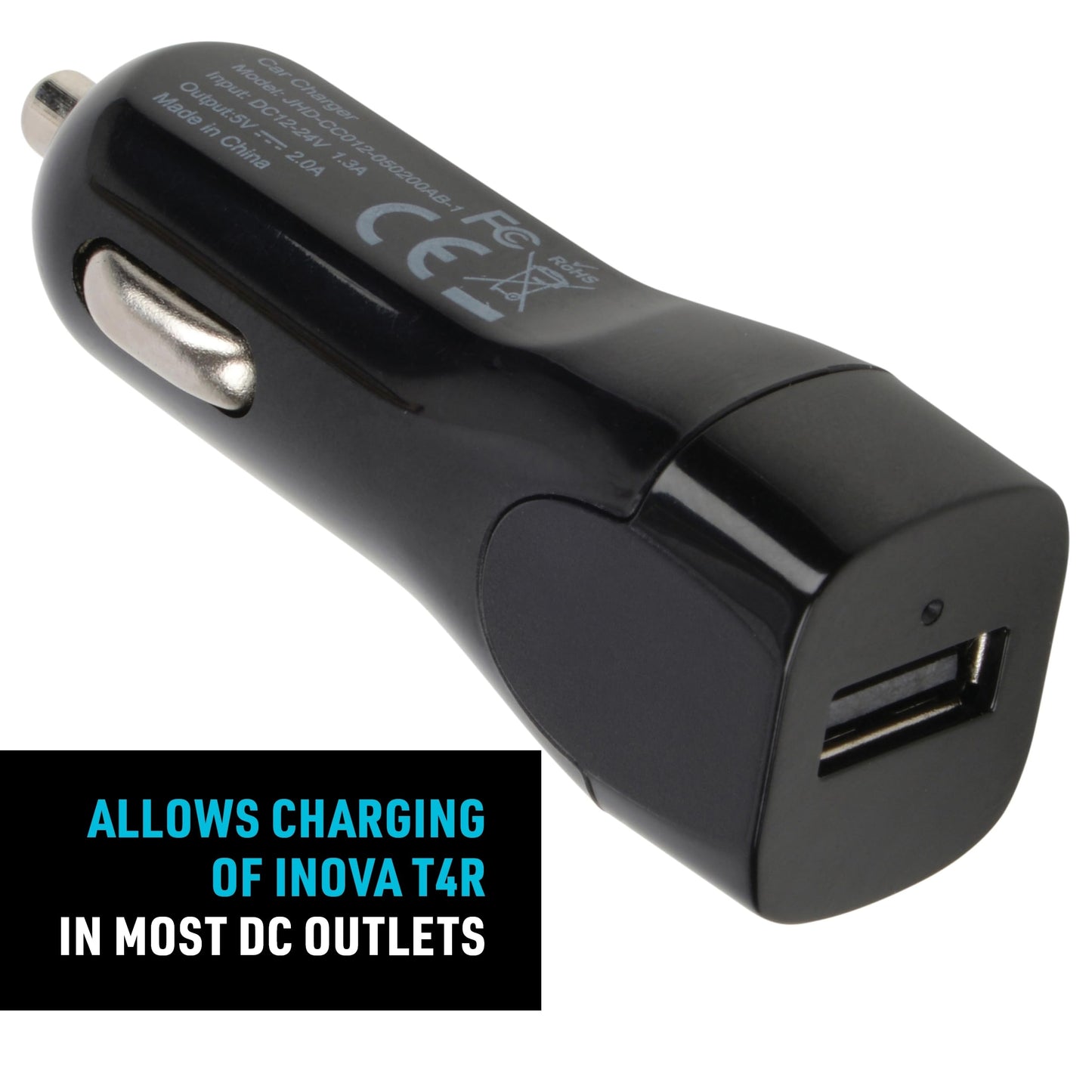 Nite Ize INOVA T4R USB DC/Vehicle Power Supply - INOVA Flashlight Adapter Charger for In-Car Charging - Reliable & Durable Car Charger