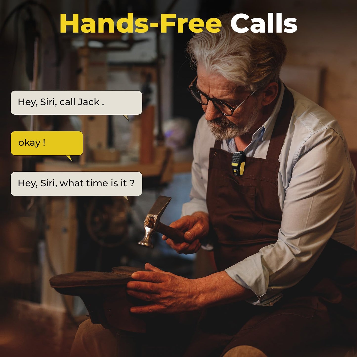 Wearable Bluetooth Speaker, 60Hr Clip-on Portable Bluetooth Speaker w/Mic, IPX6 Waterproof Jobsite Wireless Speaker, All Day Playtime |Handsfree Call