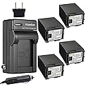 Kastar BP-827 Battery 4-Pack and Charger for Canon VIXIA HF200, HF G10, HF M30, HF M31, HF M32, HF M40, HF M41, HF M400, HF S10, HF S11, HF S20, HF