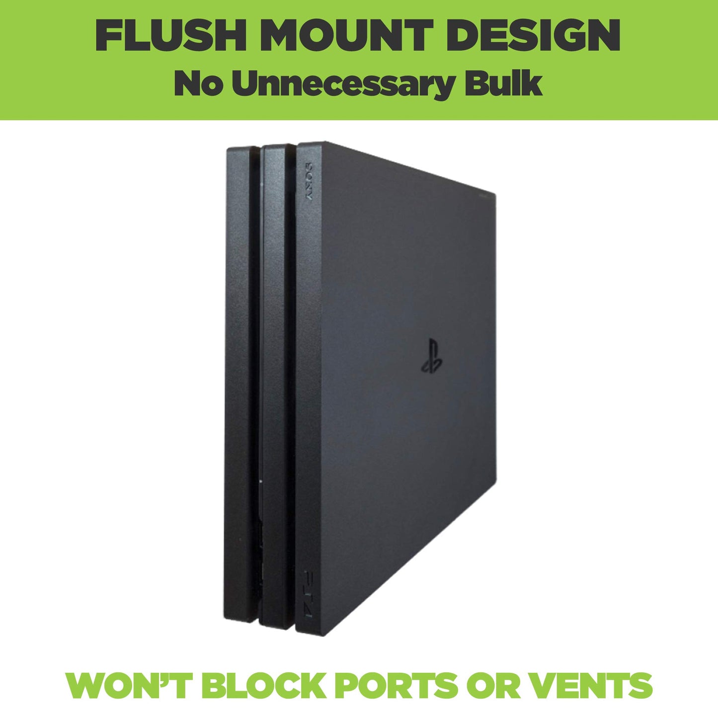 HIDEit Mounts 4P Bundle, Wall Mounts for PS4 Pro and Controller, Steel Wall Mount for PS4 Pro and 2 Controller Mounts to Safely Store Your PS4 Pro