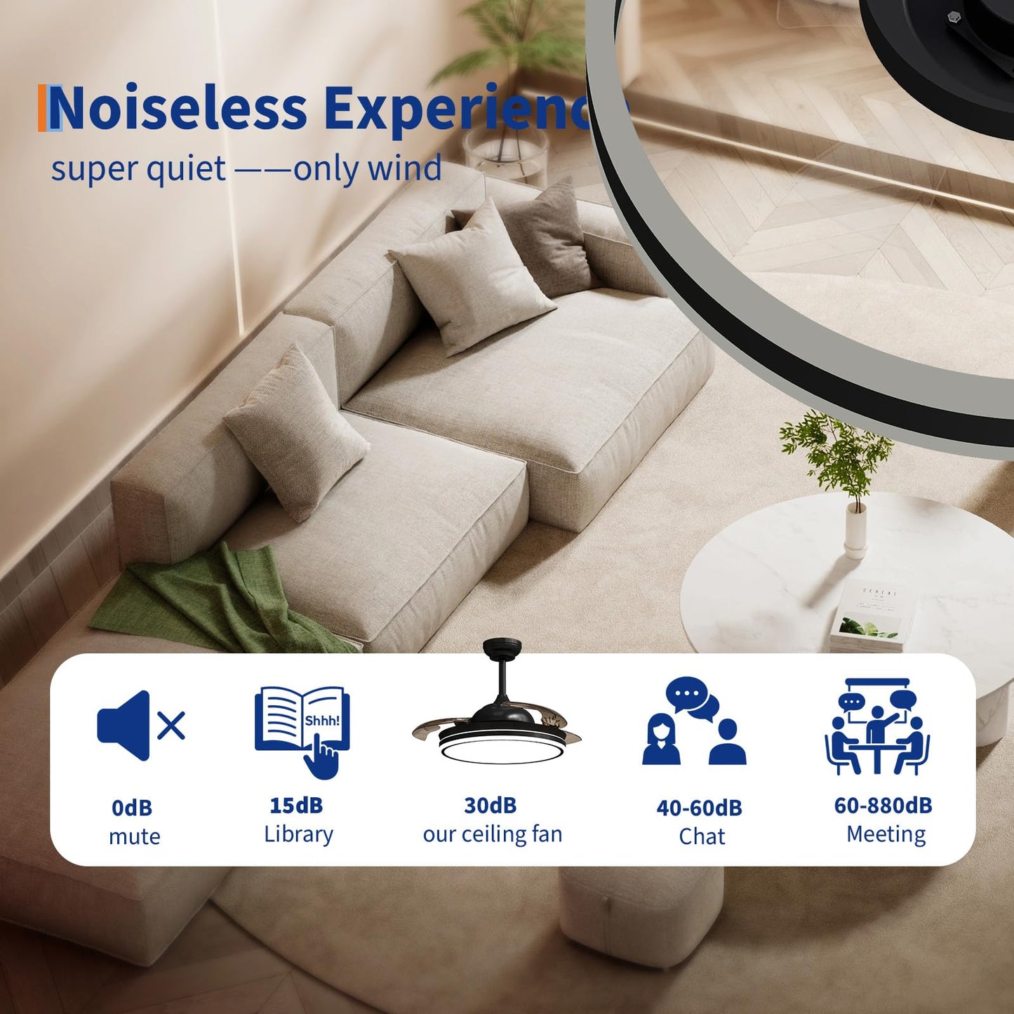 GarveeHome 20 Inch Fandelier Caged Ceiling Fans with Lights and Remote, 10%-100% Dimmable, Rustic Bladeless Ceiling Fan, Small Farmhouse Fan Lights