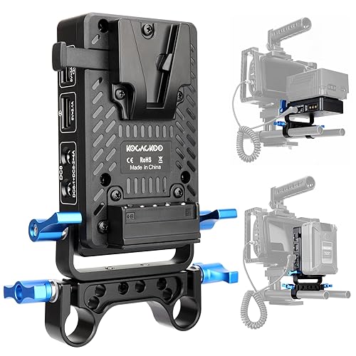 kocackoo Mini V Mount Battery Adapter Plate with D-tap, Two DC 8V/4A, Two DC 12V/4A, USB 5V/2.1A & USB 5V/3A,9V/2A,12V/2A Output Ports, Suitable