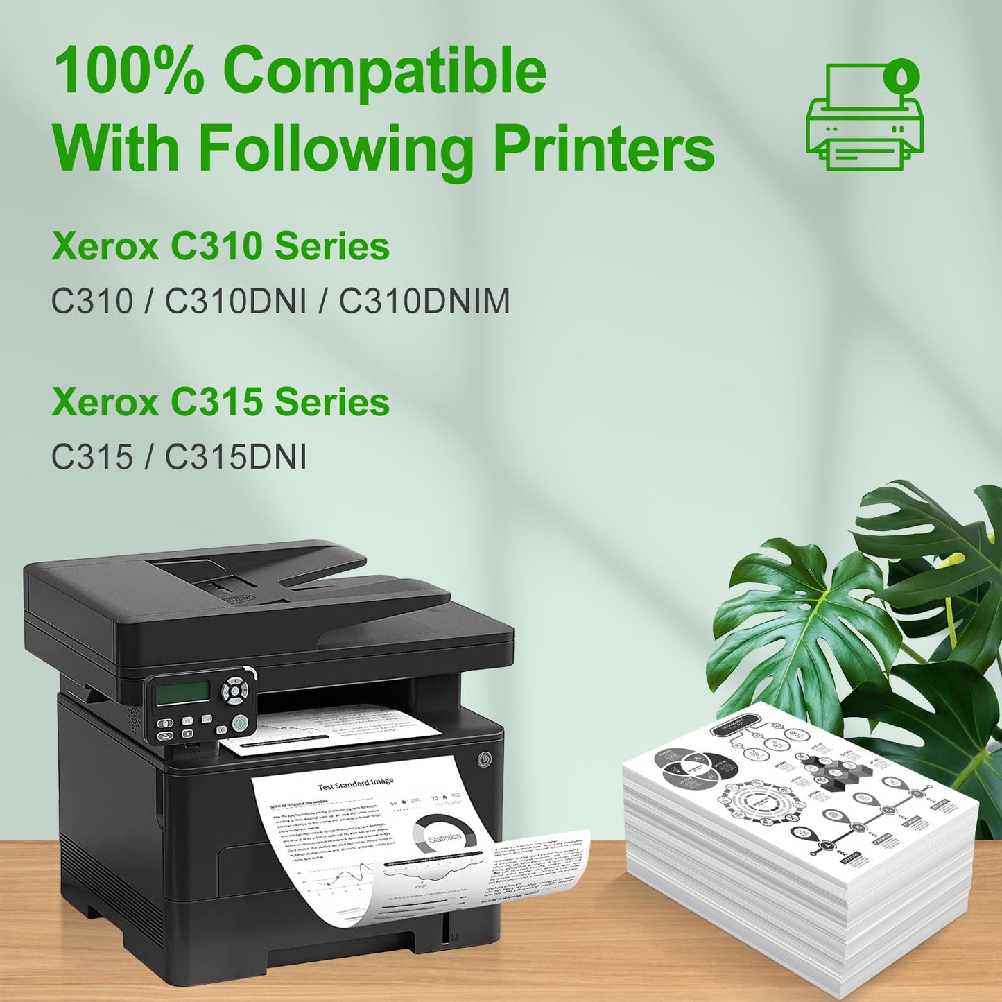 SINOPRINT Remanufactured Toner Cartridge Replacement Ink Compatible for Xerox C310 C310DNI C310DNIM C315 C315DNI Printer 006R04356 006R04357 006R04358