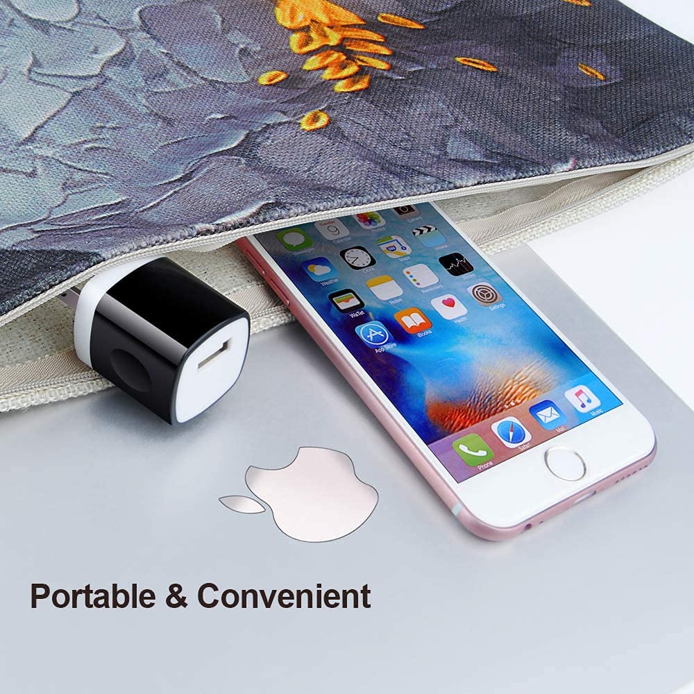 USB Charger Block 10 Pack, UorMe 1A 5V Single Port Power Adapter Charging Phone Cube Box Brick Plug Pack Compatible with iPhone 14 13 12 SE 11 X 8